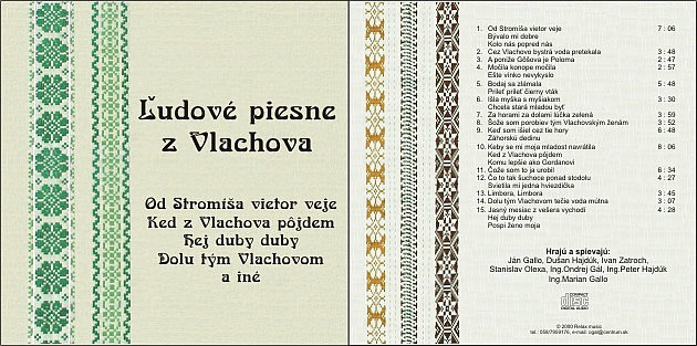 Obal CD "Ludove pesnicky z Vlachova"